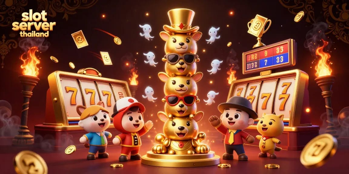 Experience the thrill of slot server Thailand with vibrant 3D cartoon elements and dynamic gameplay.