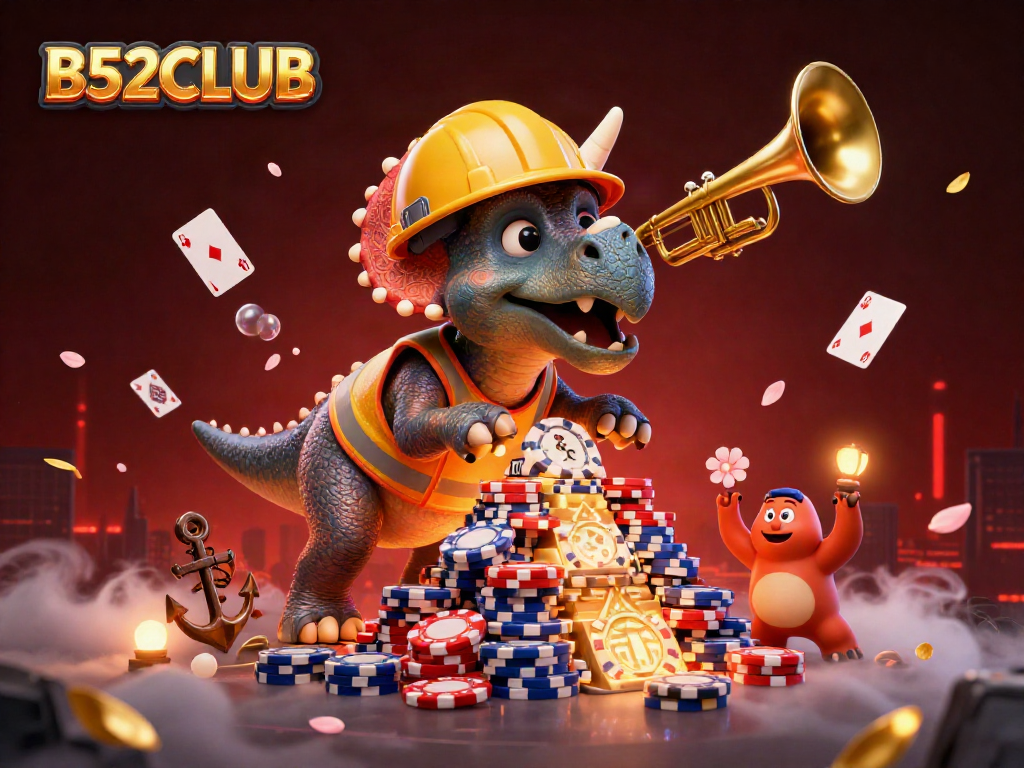 Engage with B52CLUB's colorful online gaming world featuring vibrant characters and dynamic casino elements.