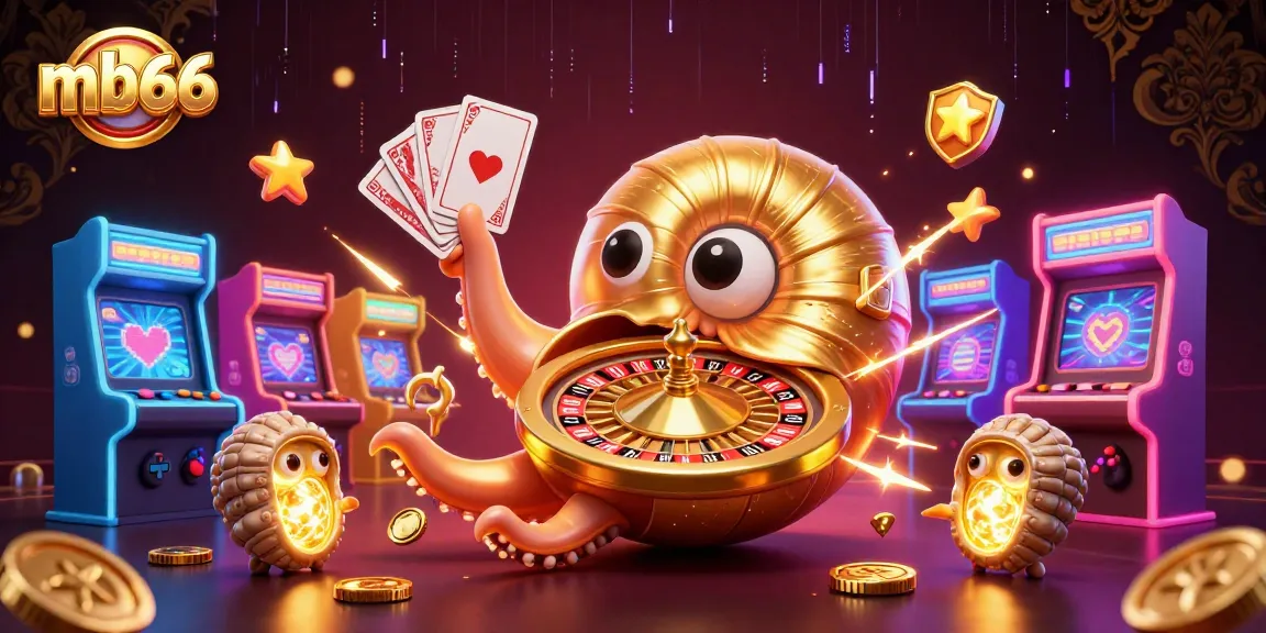 Experience the thrill of mb66 with a vibrant casino scene showcasing dynamic characters and gaming elements.