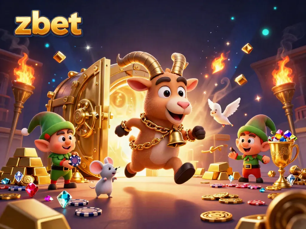 Experience the thrilling action of zbet with a vibrant 3D casino scene packed with excitement and treasures.