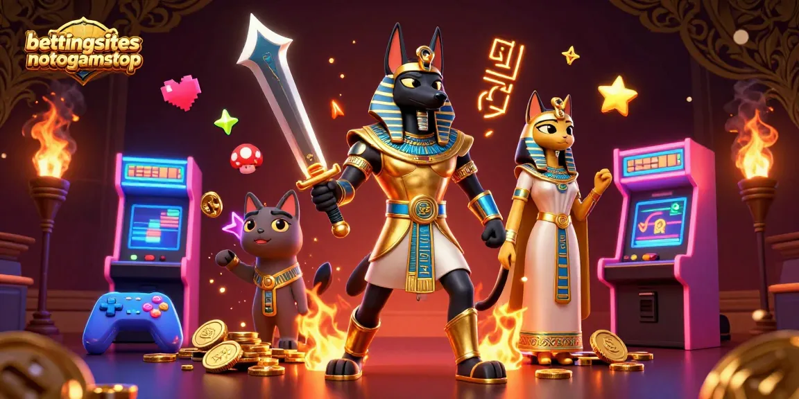 Experience thrilling gameplay with bettingsitesnotongamstop featuring Anubis and Bastet amidst dynamic gaming elements.