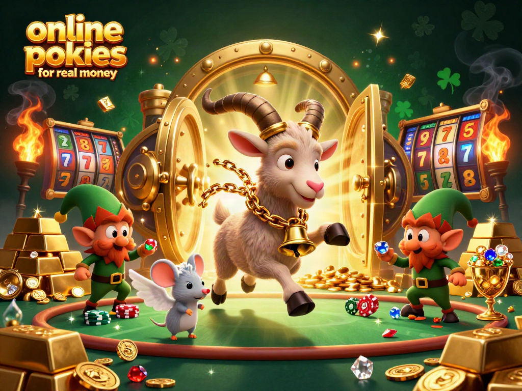 Experience thrilling online pokies for real money with festive characters and exciting casino elements.