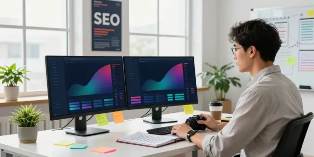 Efficient workspace showcasing instant indexing strategies in digital marketing.